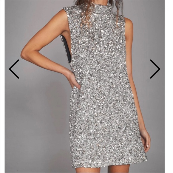 Nasty Gal X Cara Delevingne sequin dress - Picture 1 of 12